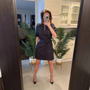 Dark Blue Jean Dress with Wrap  Belt, Theory, US